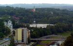 Nová radnice - pohled z vyhlídkové věže, Sýkorův most, Ostrava
